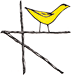 K yellow bird graphic